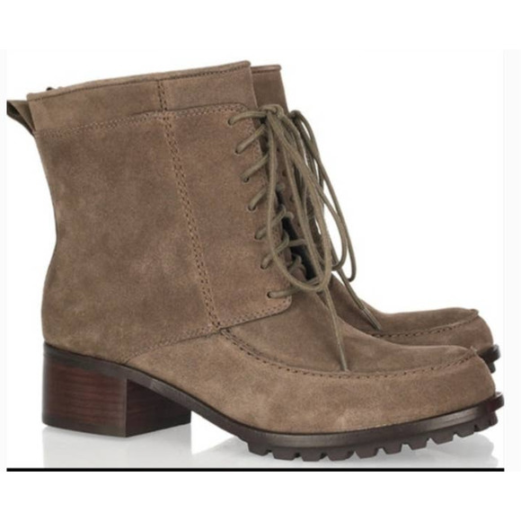 Revolve Elizabeth And James Mocha Suede Moto Ankle Boots‎ Size 9.5 - Picture 1 of 12